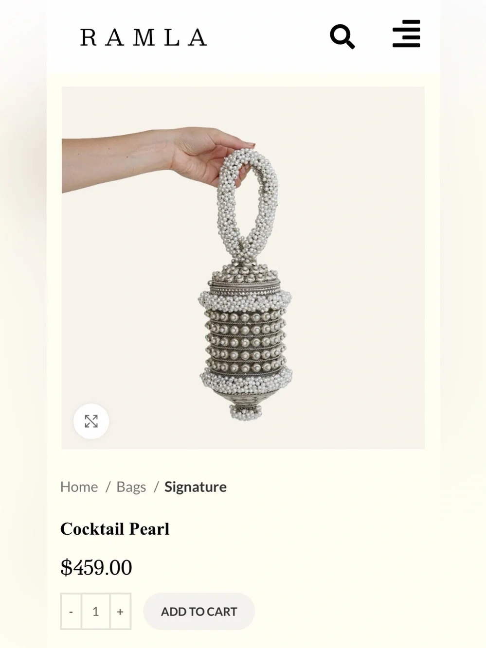 RAMLA Cocktail Pearl Handbag NWOT - Picture 11 of 14